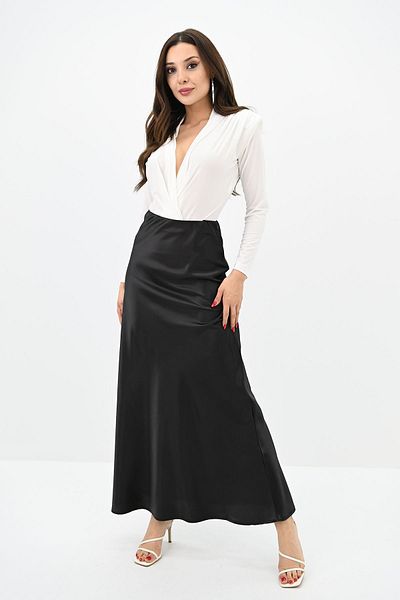 Koza Butik Fusta de damă din satin midi cu talie înaltă - 6275-24