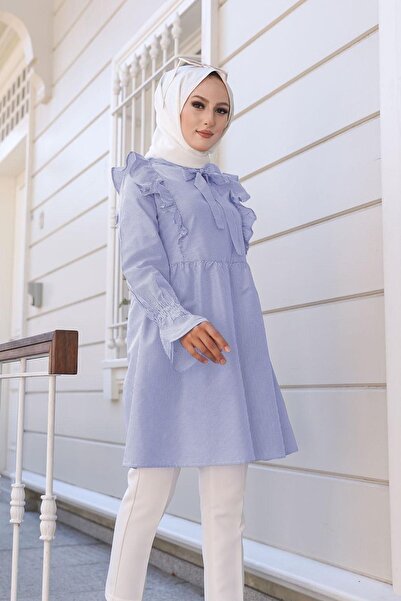 TOFİSA 3232-синьо-чорний Тунік