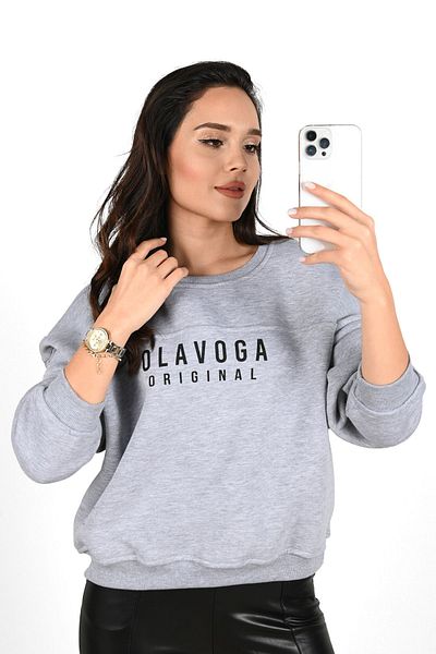 Koza Butik Γυναικείο φούτερ με στάμπα με λαιμόκοψη 1617-24