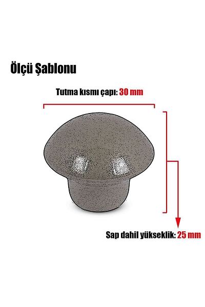 Badem10 Mobilier rotund - Buton ciupercă Metal, Alb, Mânere pentru cameră și dulap pentru copii
