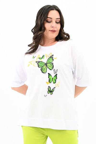Koza Butik Σετ μπλουζάκι με σχέδιο πεταλούδας σε μεγάλο μέγεθος - 8114-25