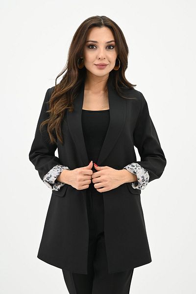 Koza Butik Дамски комплект сака с флорална подплата 0115-25-2