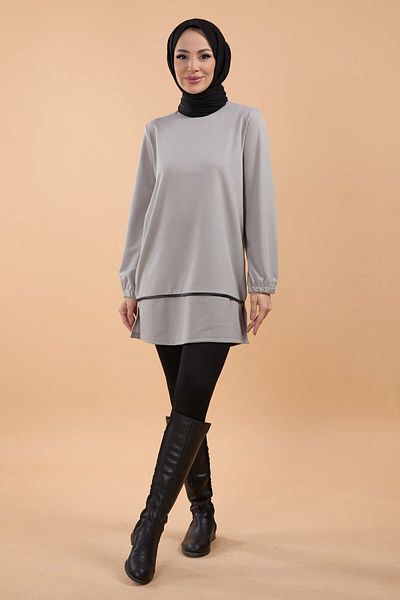 TOFİSA 13071-Gri tunika