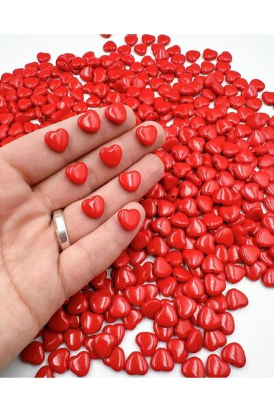 312 KONSEPT 30 bucăți mărgele roșii din plastic în formă de inimă, colier, br...