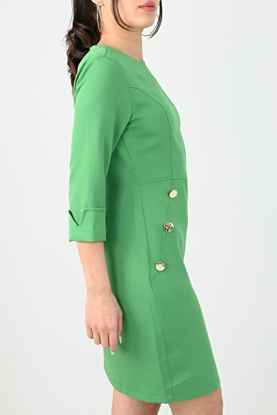 Koza Butik Γυναικείο Λεπτομερές Φόρεμα με Κουμπί 5202-24