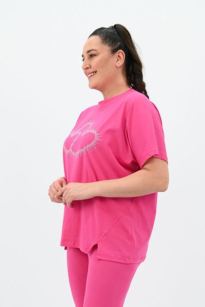 Koza Butik Γυναικείο Σετ Κολάν με Λεπτομέρεια Εκτύπωσης Plus Size 8085-24
