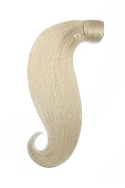 LOLLY PONY White Platinum European Human Hair Ponytail - 60 Cm, 150 Grams