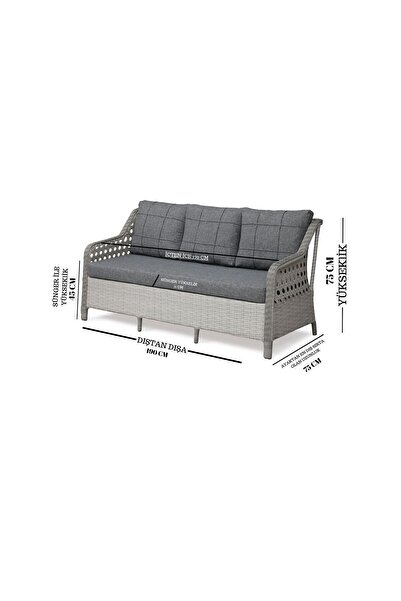 Tu Tienda Ronda Alüminyum 3 1 1 2puf Masa Rattan Bahçe Balkon Mobilyası