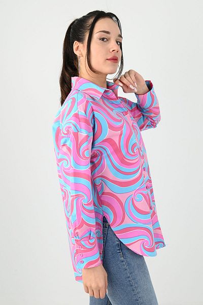 Koza Butik Cămașă cu model pentru femei 1674-25-1