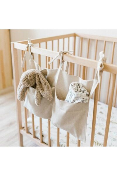 VİSKOYAT Bebek 2 Cepli Yatak Organizer, Beşik Organizer , Yatak Kenarı Düzenl...