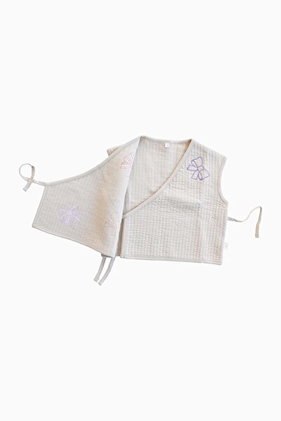 Miela Kids Бежов елек с бродирана панделка