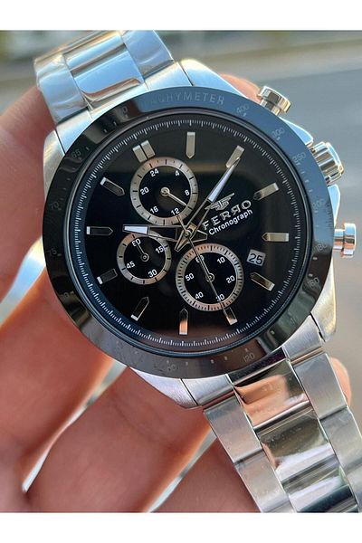 FERRO 30 Mt Waterproof Men's Wristwatch - Steel Cord, Chronograph Function Efm.31455.J2