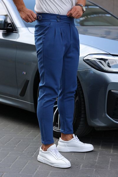 BYATA MENS STYLE Men's Italian Cut Fabric Trousers