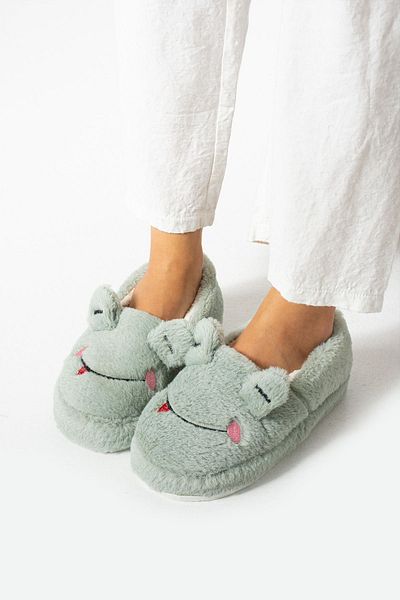 Zirve Moda Unisex Frog βελούδινες παντόφλες - Figured House Design