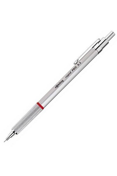 Rotring Rapid Pro 0.7 Mm Silver Versatile Mechanical Metal Body Pen