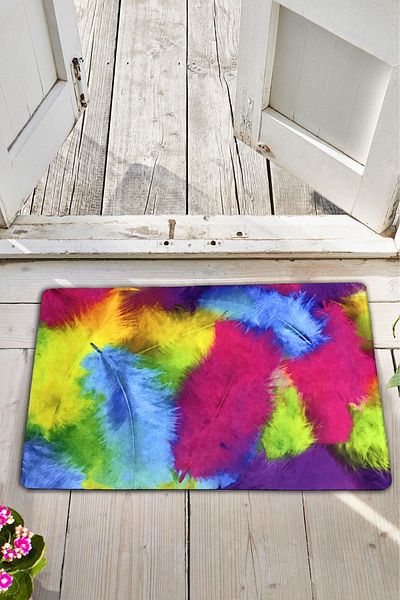 Chilai Home Feathers Inside and Outside Doorway Mats PVC Base