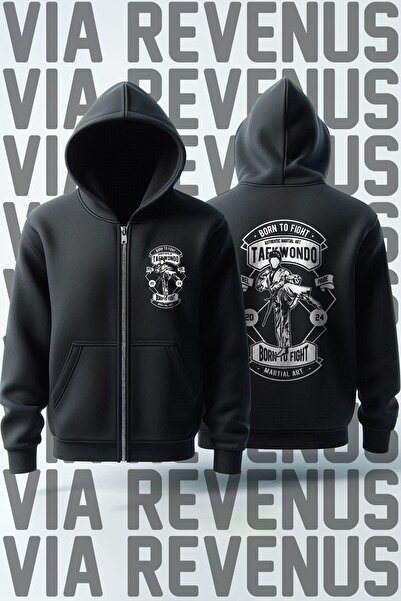 Vordevia Taekwondo prednji i zadnji Štampano unisex dukserica sa patentnim za...