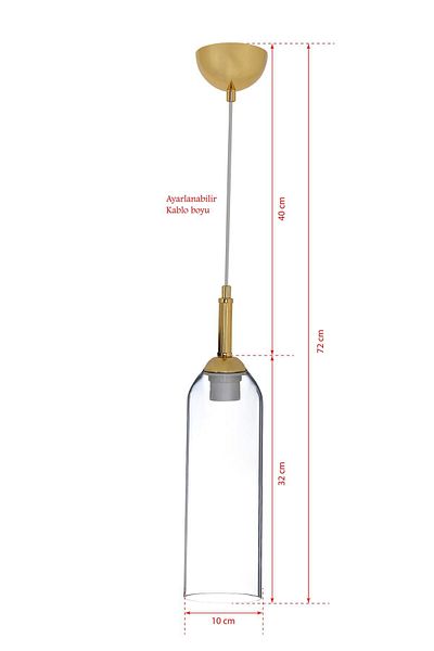 DEDE Single Pipa Pendant Lamp Glass Chandelier Transparent