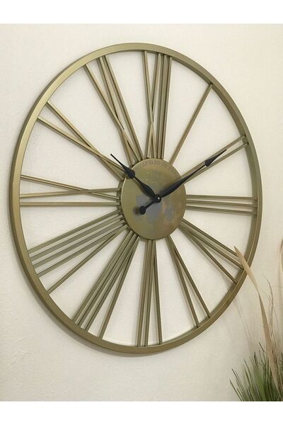 Regal Ultima 2689 Parlak Gold Metal Roma Rakam Duvar Saati Özel Renk