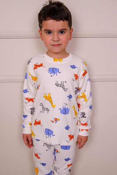 Beniizle Set de pijamale unisex cu modele de animale - 100% bumbac