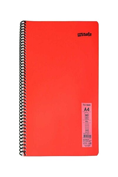 Mynote Notebook Spiral Wire PP Cover A4 6 Pieces Different Colors 80 Pages Checked Notebook (6 Different)