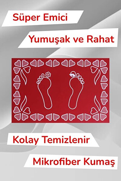 Morpanya Kaymaz Dekoratif Çok Amaçlı İç ve Dış Kapı Paspası Banyo Paspası Abdest Paspası