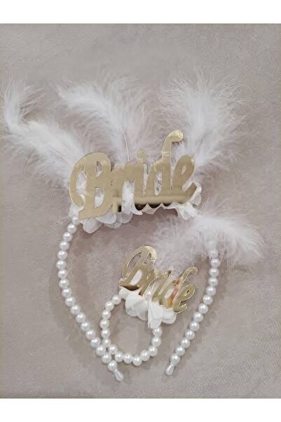 parti Bride To Be Inci Taç Tüylü Set
