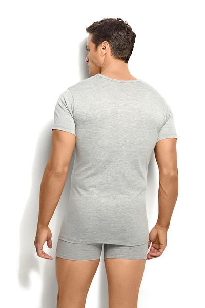 Jiber Gray V-Neck Short Sleeve Men's Undershirt - 3 Pack Cotton Undershirt - 112