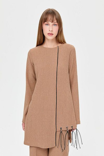 Esswaap Camel Leather Tassel Detailed Trousers Set