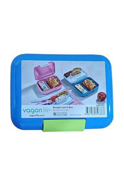 Vagonlife Κουτί μεσημεριανού γεύματος Διπλής στρώσης Κάτω Θάλαμος Δύο θέσεων Δοχείο αποθήκευσης τροφίμων Πιρούνι κουτάλι