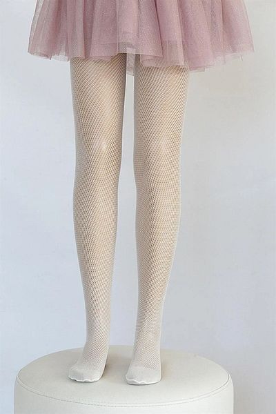 Dore Children's Cream Color Fishnet Pantyhose