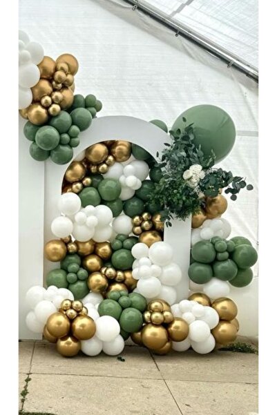 Çemrek Süs Parti Окаліптус Зелений Білий Золотий Хром Набір ланцюжків для пов...