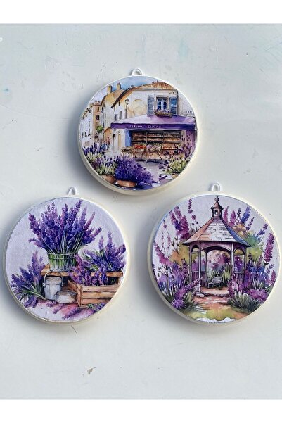 ZeyMin Art Lavanta Temalı 3 lü Duvar Süsü