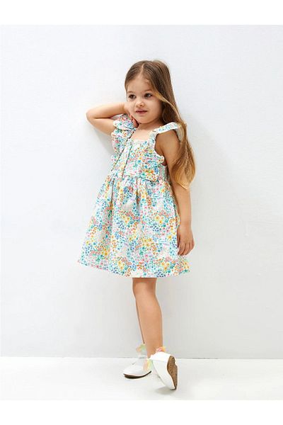 LC Waikiki LCW baby Square Collar Patterned Baby Girl Dress