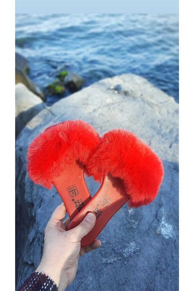 Moda fiesta Papuci de damă cu blană Papuci de casă și în aer liber zilnic