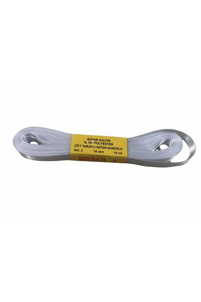 DALENES TİCARET Double Sided Satin Ribbon White Ribbon No 2 10 Mm 10 Meters