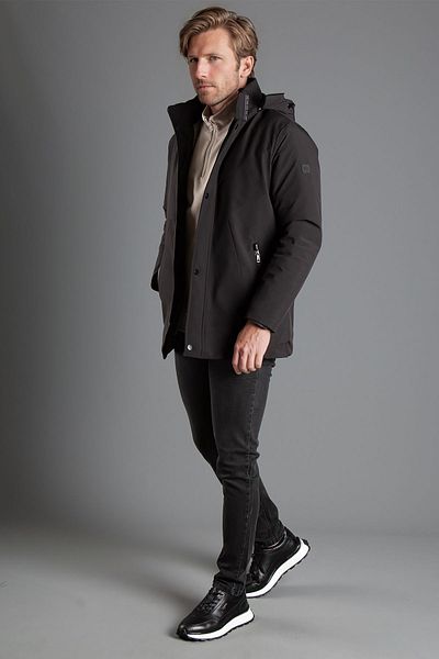 JR9 Men's Black Hooded Puffer Coat 5590