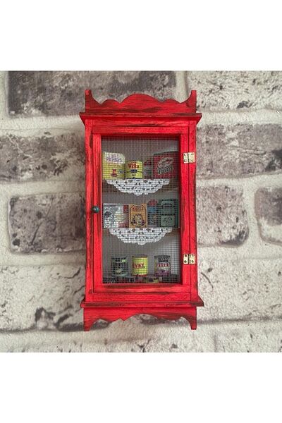 Genel Markalar El Yapımı Nostaljik Minyatür Tel Dolap Kırmızı, şık ve özgün d...