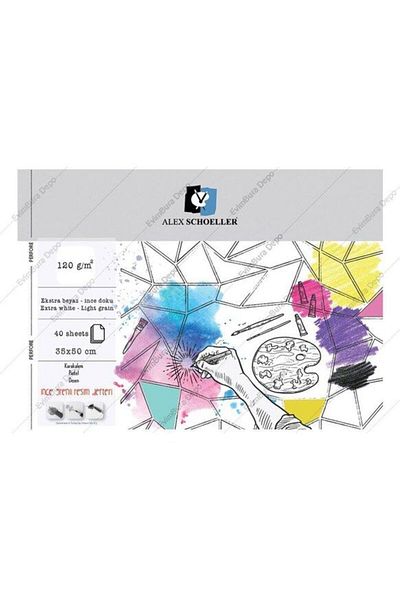 Alex Schoeller Painting and Sketch Drawing Notebook 120 gr 35 X 50 Cm 40 Yp