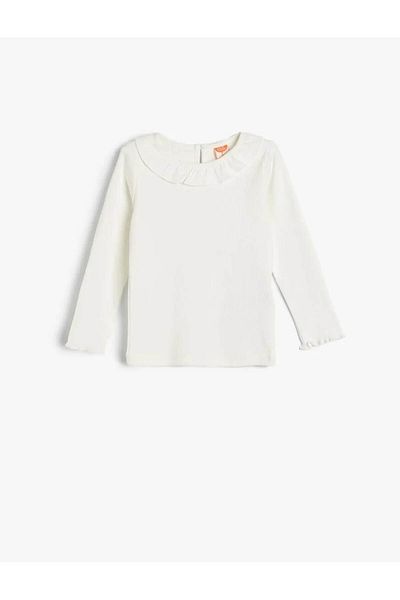 Koton Long Sleeve Baby Girl T-Shirt - Ecru 5Wmg10001Ak