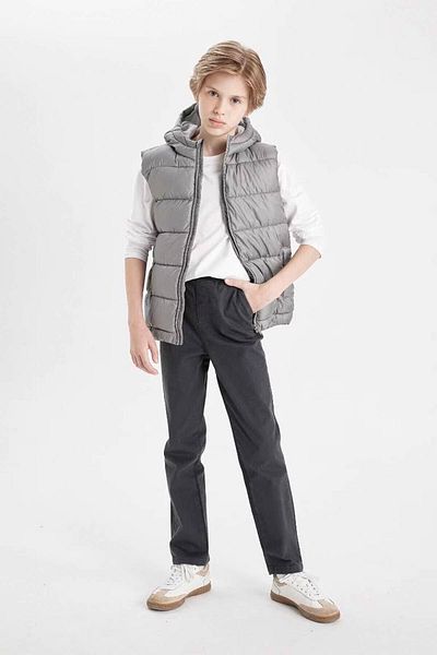 DeFacto Boy's Water Repellent Hooded Zippered Inflatable Vest C4334A824Au