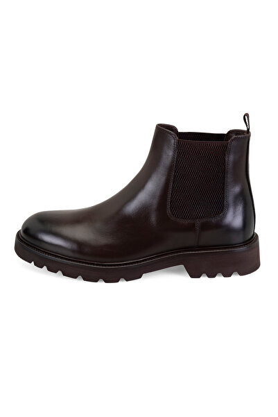 Desa Gaven Kahve Erkek Lastikli Deri Chelsea Bot