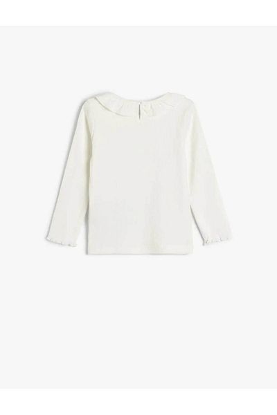 Koton Long Sleeve Baby Girl T-Shirt - Ecru 5Wmg10001Ak