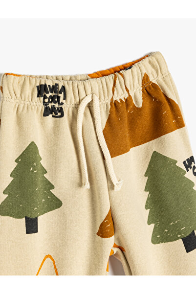 Koton Tepláky Nature Printed Jogger - zavazovací pas