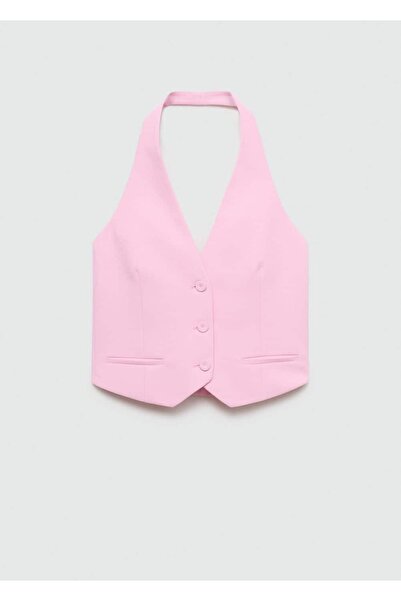 MANGO Woman Halter yaka düğmeli yelek