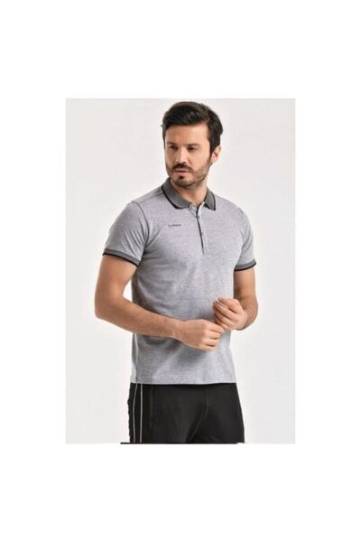 UHLSPORT Поло з коміром з бавовни, сірий, футболка 3201131