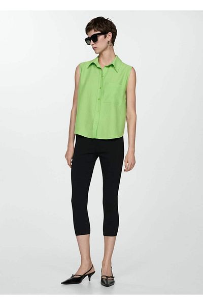 MANGO Woman Ärmelloses Lyocell-Shirt