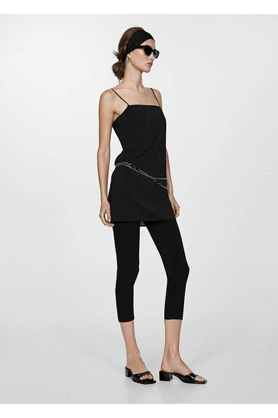 MANGO Woman Sandale cu spatele deschis cu aspect piele lacuita
