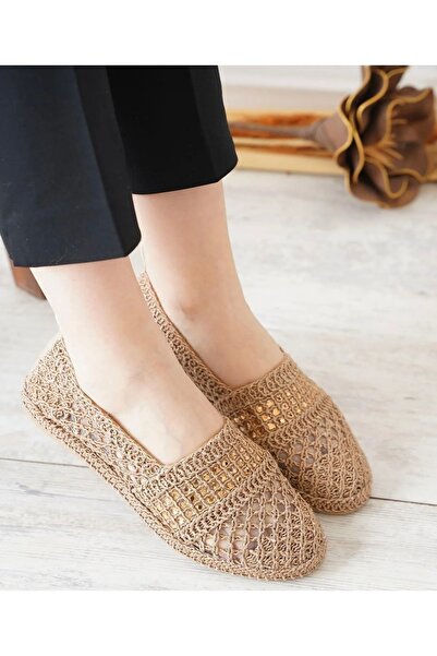 Hacıoğlu Ayakkabı Balerini de damă eleganti Hco Knitted Stone