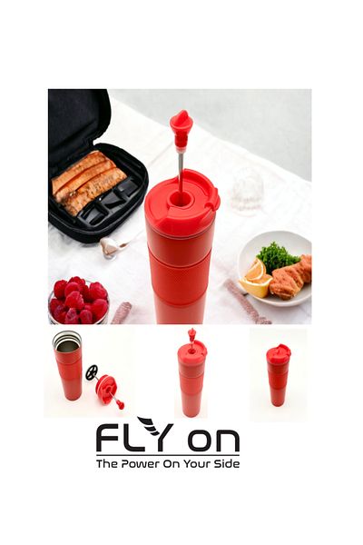FLYON High Quality Hot And Cold French Press Steel Thermos Mug Cup Mug 500ml Coffee And Herb Tea
